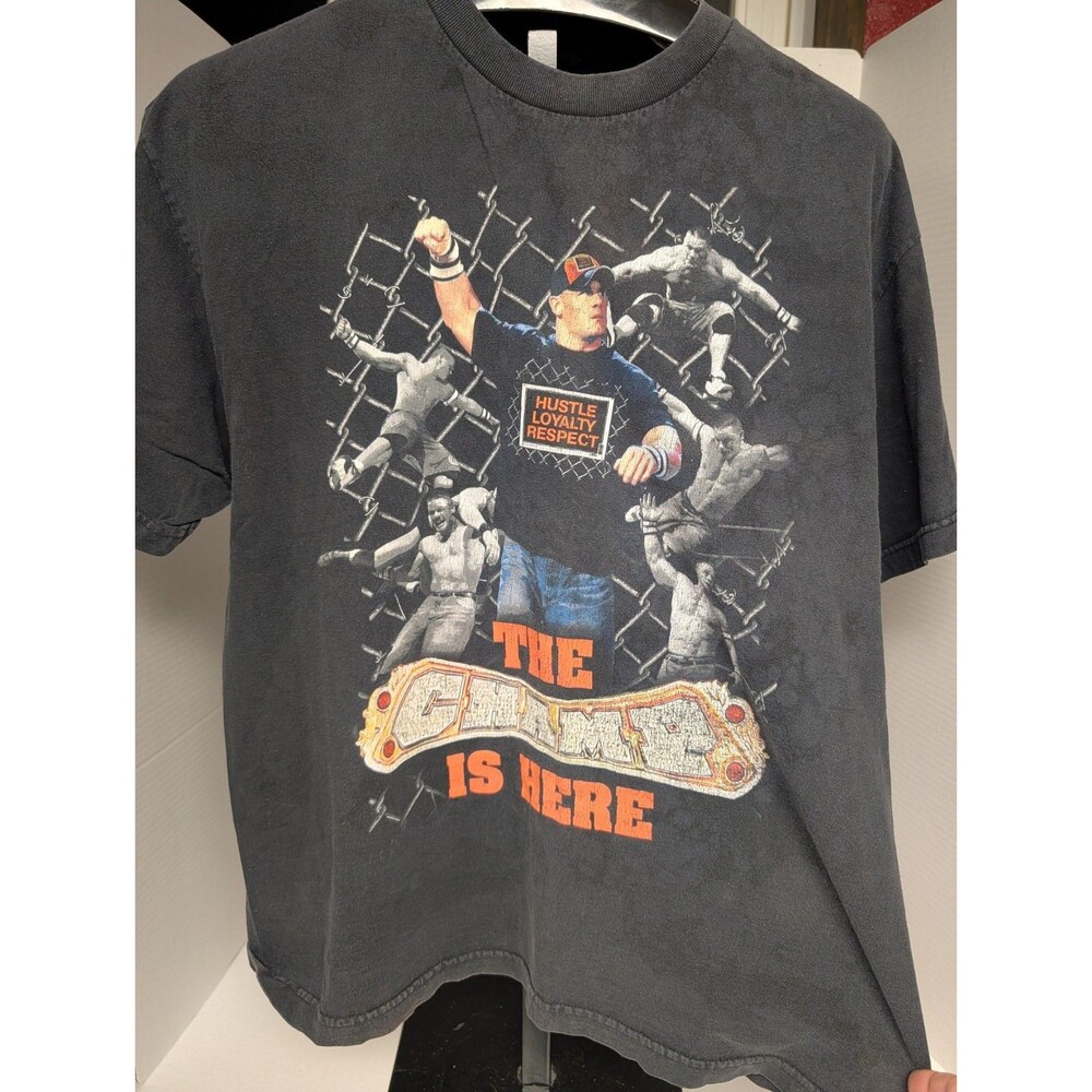 Vintage WWE John Cena The Champ is Here Tshirt Size XL Wrestling WWF Rap 2007
